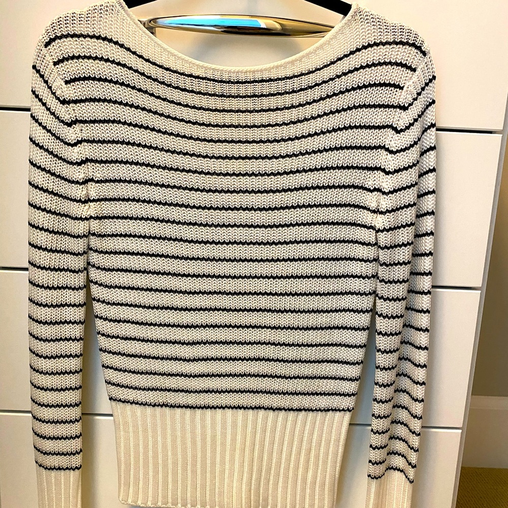 Theory long sleeve striped sweater